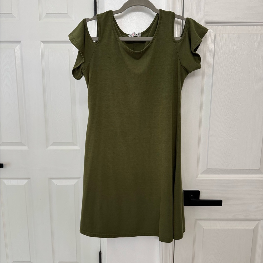 PatPat Olive Green Cold Shoulder Tunic